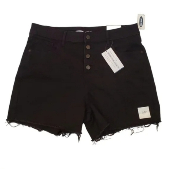 Old Navy black button Fly High Rise Jeans Shorts - Picture 7 of 7